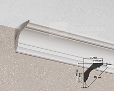 Карниз из полистирола высокой плотности HI WOOD A53 37,7мм х 37,7мм х 2,0м.